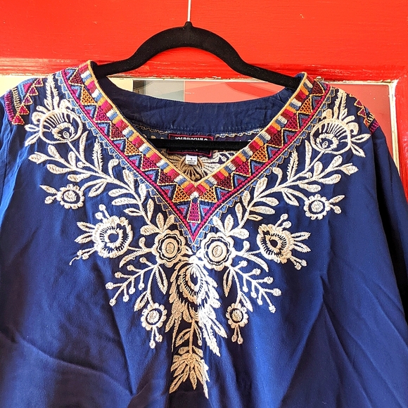 ❤️Final Sale Johnny Was blue blouse never even like new condition - Picture 1 of 2